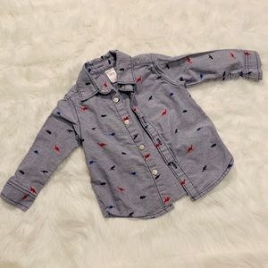 Toddler dinosaur button down